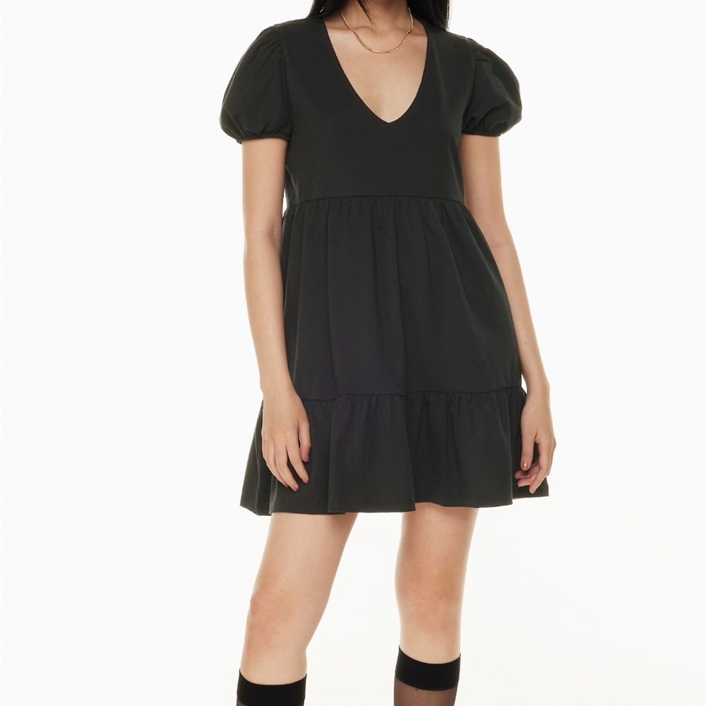 Aritzia White Puff-Sleeve Mini Dress